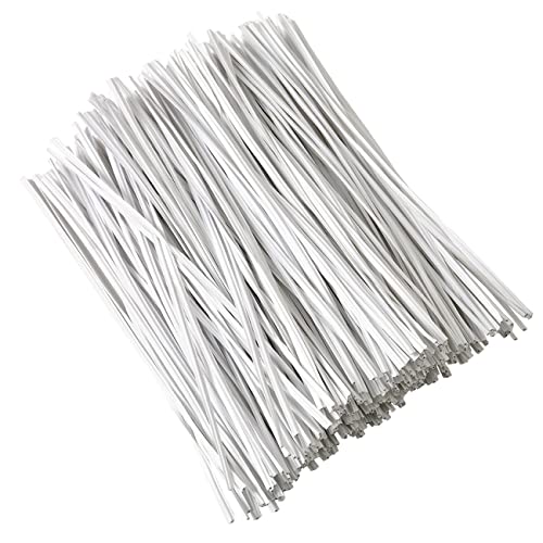 DGTANGYIN 300 pcs 5 inch Plastic White Twist Ties, Cable Ties, for Bags, Gardening Tools