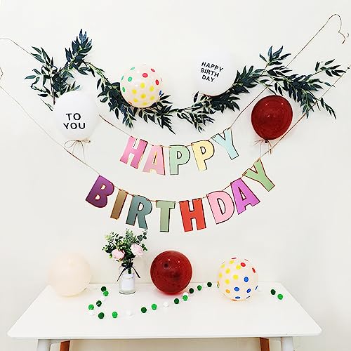 Happy Birthday Banner Rainbow Party Decoration Supplies, Colorful Happy Birthday/Baby Shower Decoration Banners And Paper Fans Round Round Rainbow/Macaron Birthday Party Supplies #TOP3