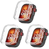 Confezione da 3 custodie brillanti per Huawei Watch Fit 5 Pro, custodia rigida antiurto con strass di cristallo, custodia protettiva senza pellicola protettiva (trasparente/trasparente/trasparente)