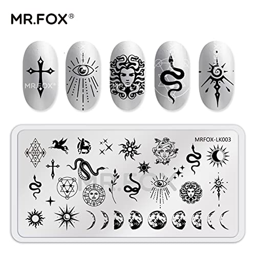 Mrfox 5 Pcs Nail Plates Stamping Set Marbled Punk Spider Web Heart Star Theme Leaf Nail Art Diy Stamping Template #TOP4