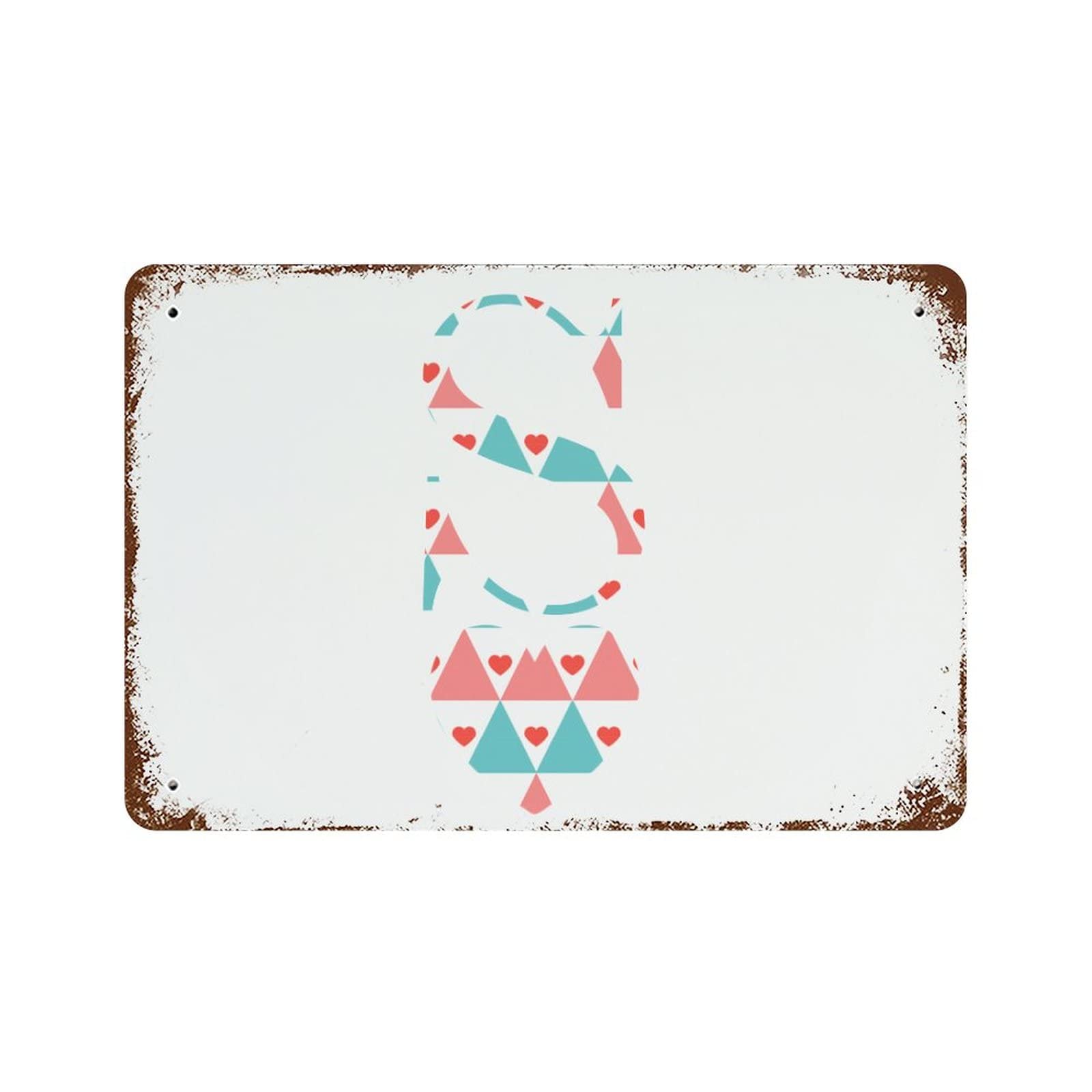 Panneau alphabet S en aluminium 30x45 cm pour déco de cuisine ou de ferme