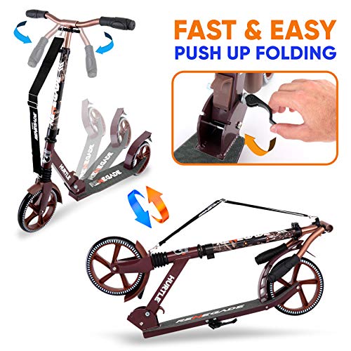 Lightweight and Foldable Kick Scooter - Adjustable Scooter for Teens and Adult, Alloy Deck with High Impact Wheels (Real Tree) by Hurtle - Image 3