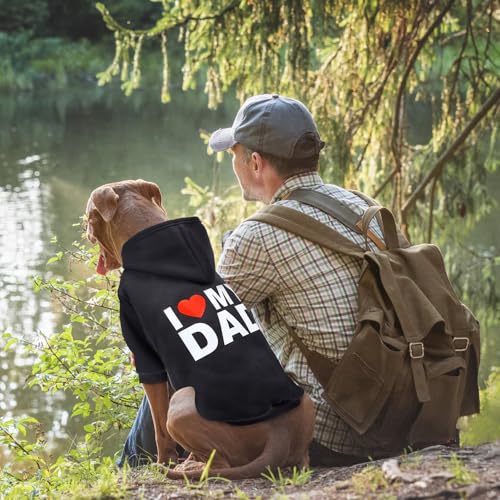 GreenJoy Dog Sweater Dog Hoodie Cold Weather Dog Coat Hooded Sweatshirt for Puppies,Cats, Small Medium Large Dogs (Medium, Black (I Love My Dad)) by GreenJoy - Image 6