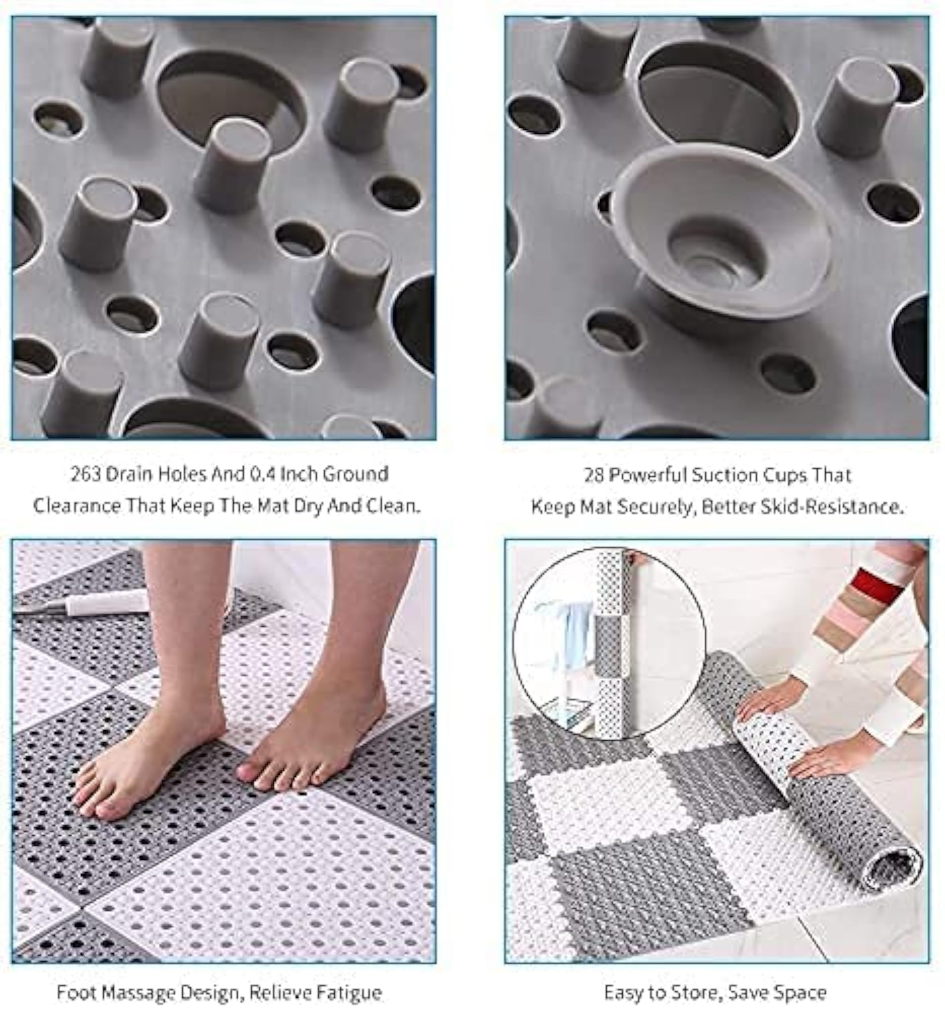 PVC Rubber Soft Bath Mat for Shower