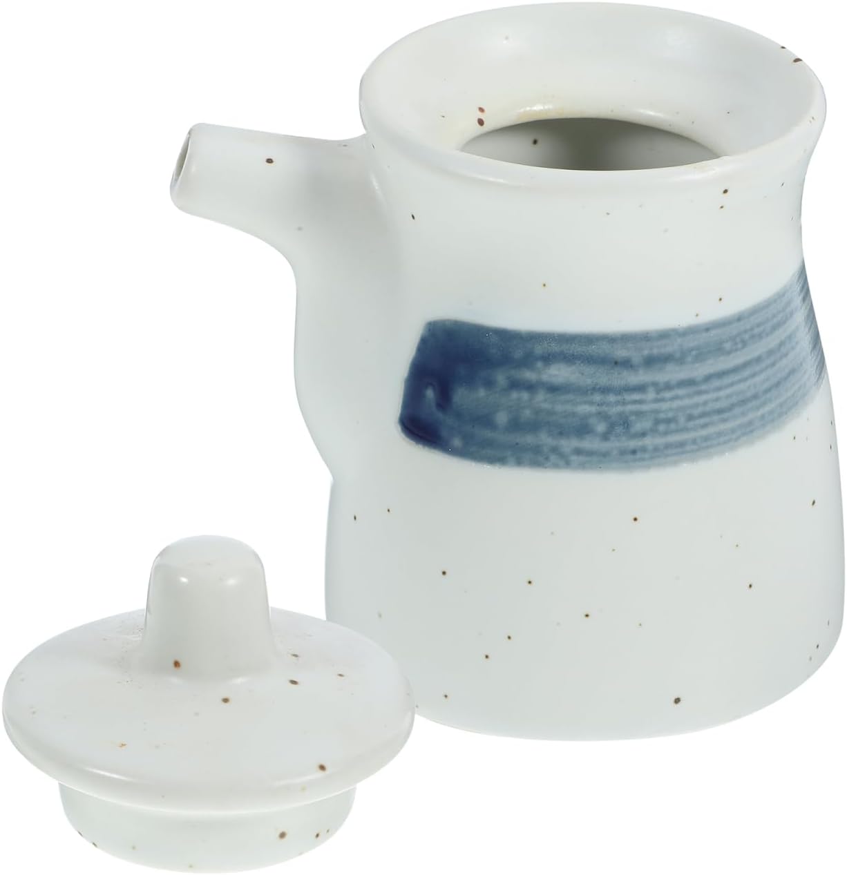 PRETYZOOM Ceramic Vinegar Dispenser for Kitchen and Restaurants, White