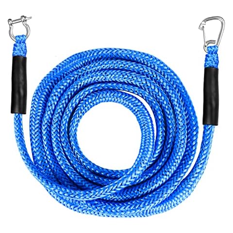 Boat Anchor Bungee Dock Line Bungee Cord for Boat Including Docking, Anchoring, and Mooring with a Aturdy D-Ring and a Clip (Blue) 7FT Cover