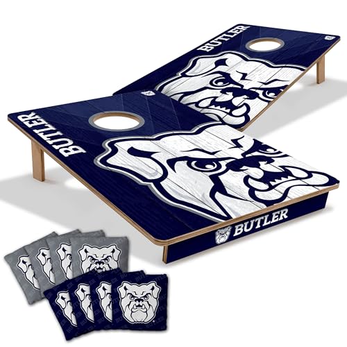 YouTheFan NCAA Butler Bulldogs 2’ x 3’ Wood Cornhole Game with Logo Bags