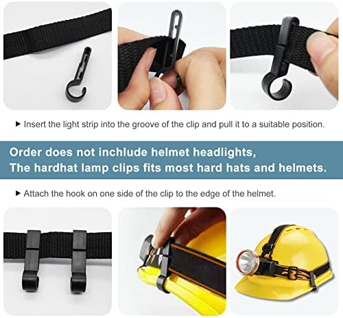 8pcs Non-slip Helmet Clip Helmet Hook Hardhat Headlamp Clips Hard Hat Headlamp Saver for Running Camping Fishing Cycling Hiking Construction