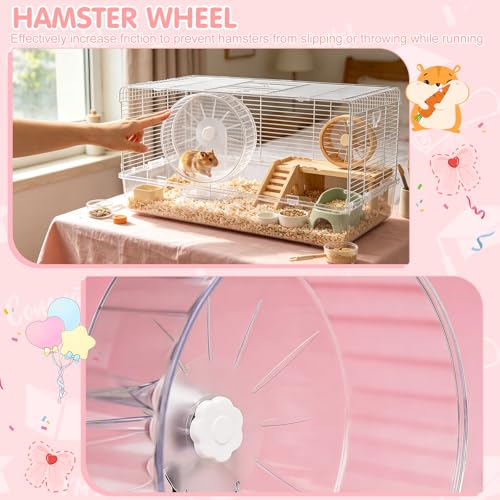 Rueda para hámster transparente de 22 cm con doble rodamiento de alta precisión 4