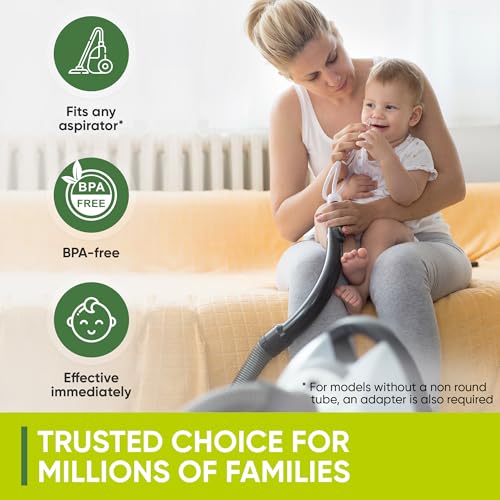 Airmed's Vac Nasal Aspirator Baby. CLINICALLY Tested, Safe and Gentle. Baby Nose Sucker with 2 Suction Heads and Cleaning Brush. Safe and Gentle Baby Nasal Aspirator with Strength of a Vacuum Cleaner - Thumbnail 4