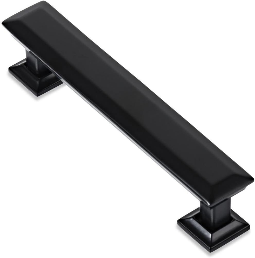 Southern Hills Matte Black Cabinet Handles - 4 Inch - Black Cabinet Pulls - Pack of 5 - Kitchen Cabinet Pulls and Handles - Dresser Drawer Pulls - Kitchen Door Handles for Cabinets - SHKM005-BLK-5