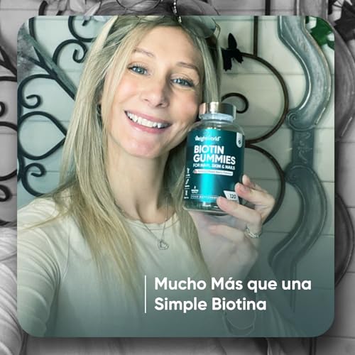 Gominolas de Biotina 5000 mcg - 120 Unidades - 13 Multivitaminas y Minerales en Gomitas con Vitamina C, E, Grupo B, D, A, Selenio, Yodo, Colina, Inositol - Suministro para 2 Meses - Vegetarianas - imagen 7
