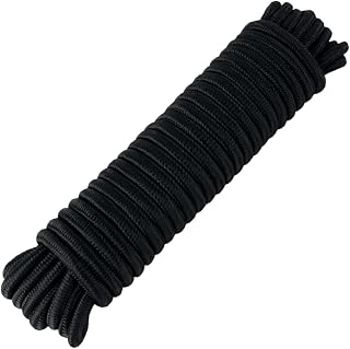 PerkHomy 40 ft 3/8 inch (10mm) Nylon Poly Rope Flag Pole Polypropylene Clothes Line Camping Utility Good for Tie Pull Swing Climb Knot (Black)