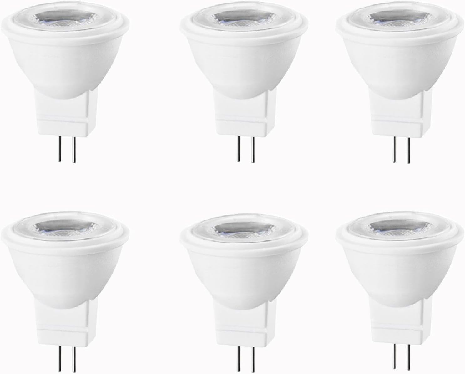 Dimmable MR11 LED Bulb - 3W GU4 Base, 12V, 300LM 4000K Neutral White, 120° Wide Beam Low Voltage Spotlight, Halogen Replacement for Indoor/Outdoor Lighting (6-Pack) 3W12Vwarmwhite6pack