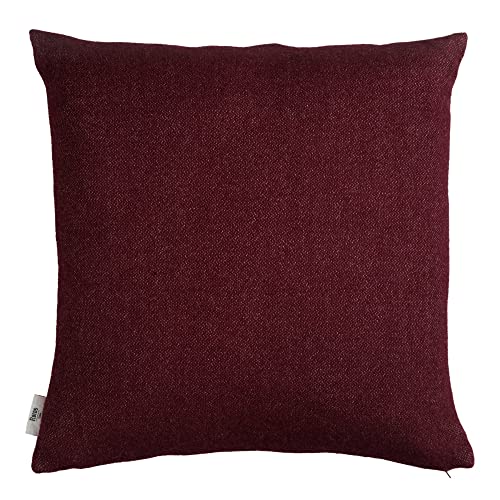 RØROS TWEED - Stemor Kissen - Wollkissen aus norwegischer Lammwolle - Design von Kristine Five Melvær - Kissenmaße: 50 x 50 cm (106572 - Wine, 50 x 50 cm)