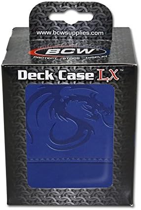 BCW Deck Case LX Leatherette | Holds 80 Sleeved Cards Blue 1-DCLX-BLU | (1-Unit), 3.63 x 3.25 x 4.50 Inches