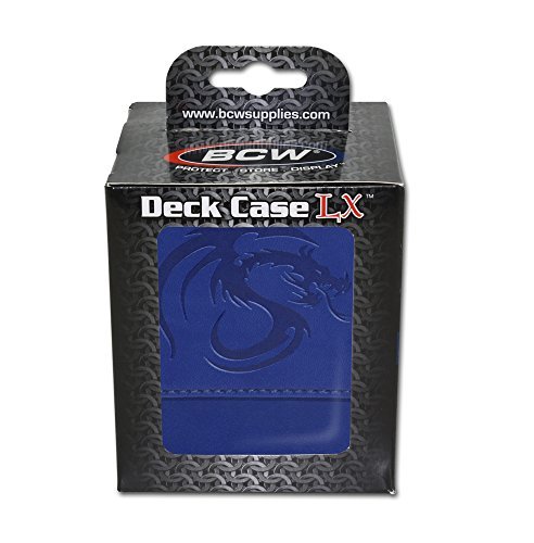 Bcw Deck Case Lx Leatherette | Holds 80 Sleeved Cards Blue 1-Dclx-Blu | (1-Unit), 3.63 X 3.25 X 4.50 Inches #TOP3
