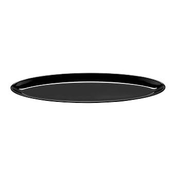 GET 16" x 5" Black Oval Melamine Platter