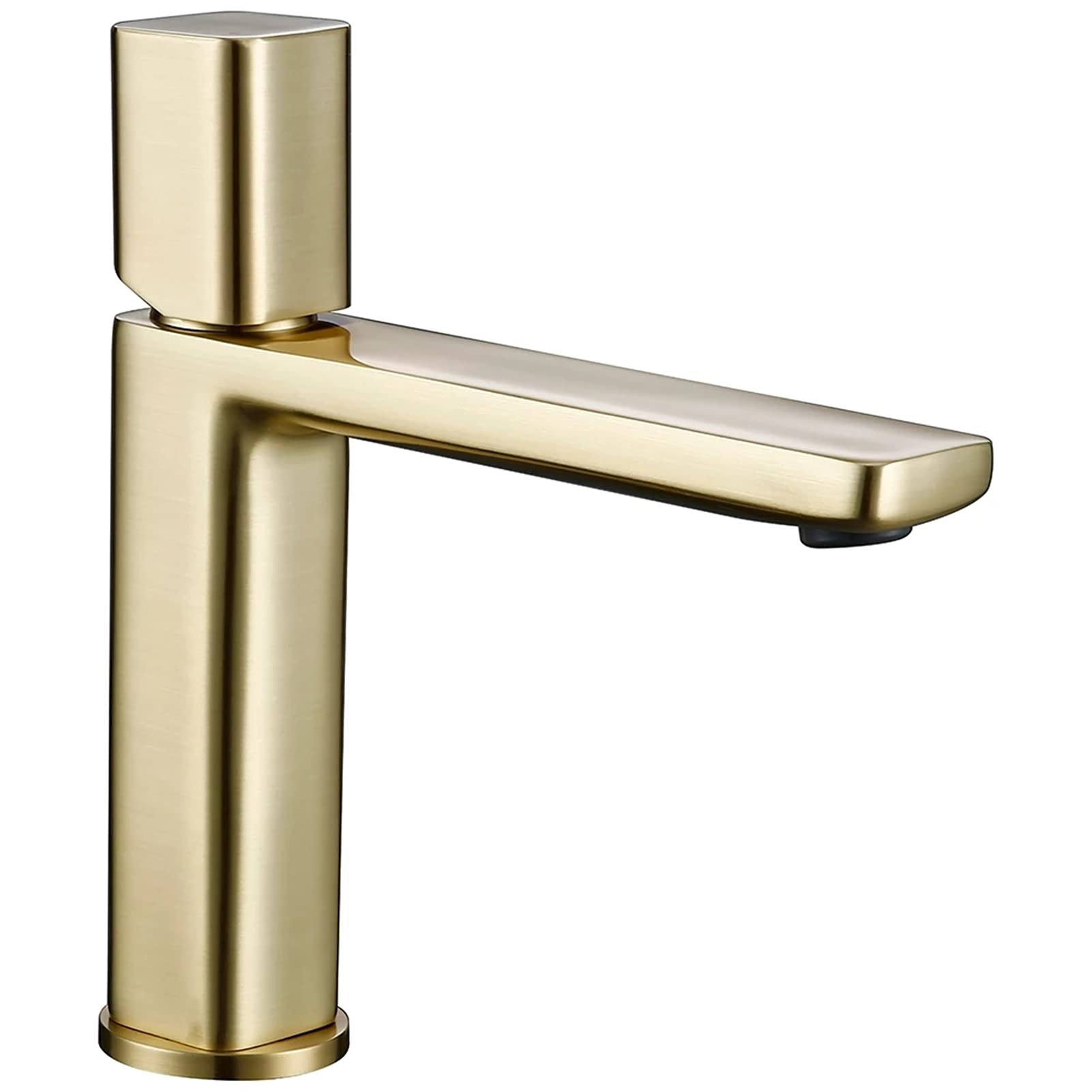 Robinet de lavabo mitigeur eau chaude froide laiton doré brossé