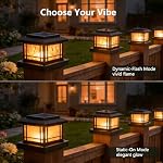 4x4 Post Solar Lights, 8 Pack Solar Post Cap Lights with Flame - Image 2