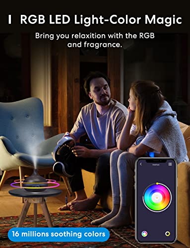 Meross Smart Wifi Essential Oil Diffuser Works With Apple Homekit & Alexa, Ultrasonic Aromatherapy Diffuser & Mist Humidifier With Voice & App Remote Control, Schedule & Timer, Rgb Light #TOP7