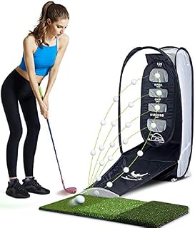 wosofe Golf Hitting Net Indoor Chipping Practice Target Training Aids at Backyard Collapsible