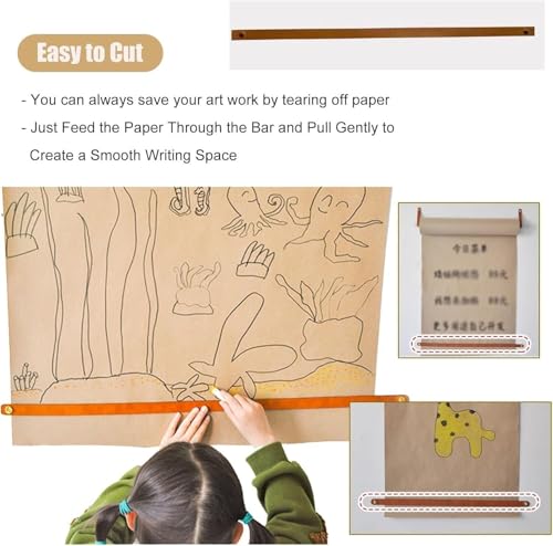 Rouleau de Papier Suspendu Kraft 77cm avec Support Mural - 7