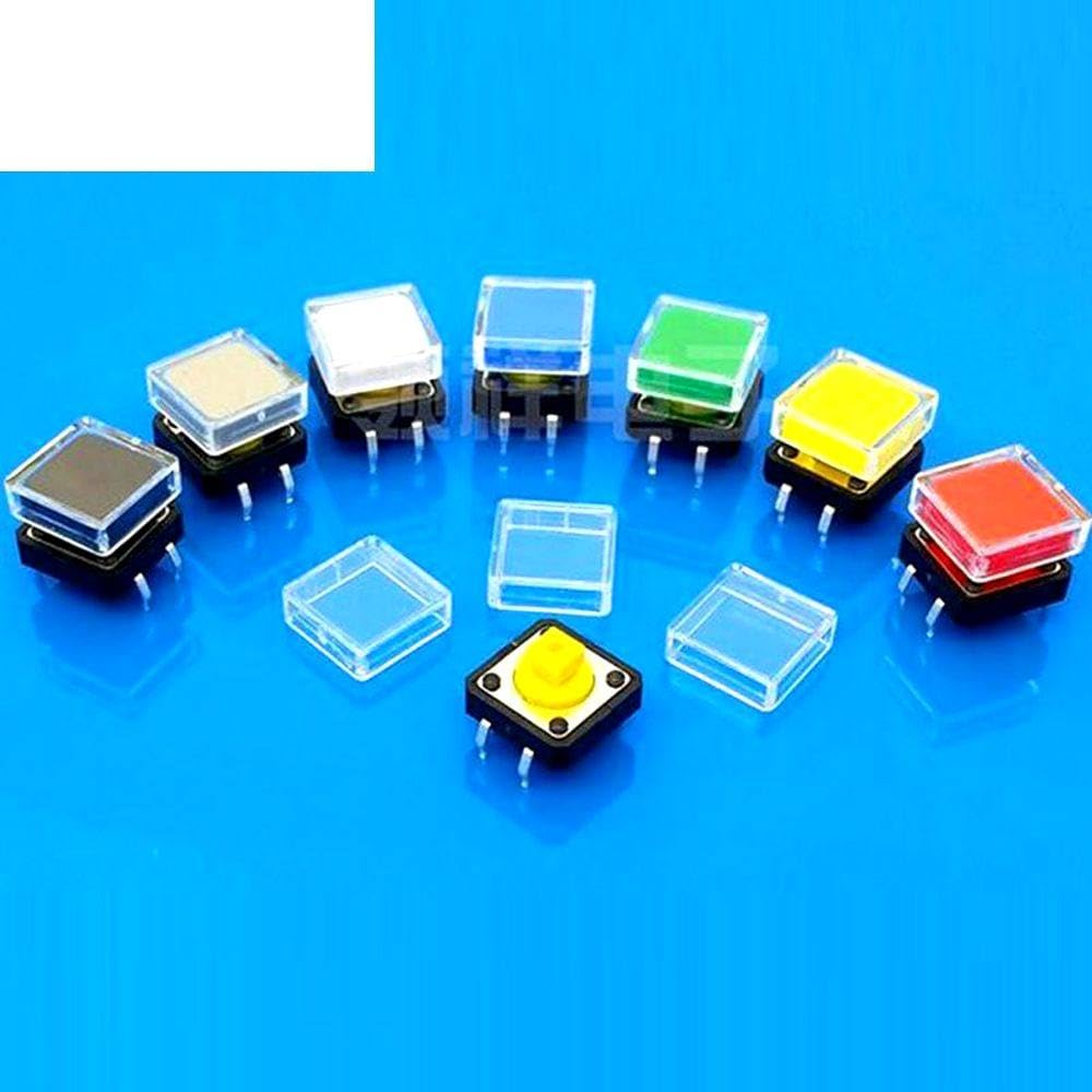 Generic 100pcs Transparent Button Cap Square Button Cap Tactile Switch ...