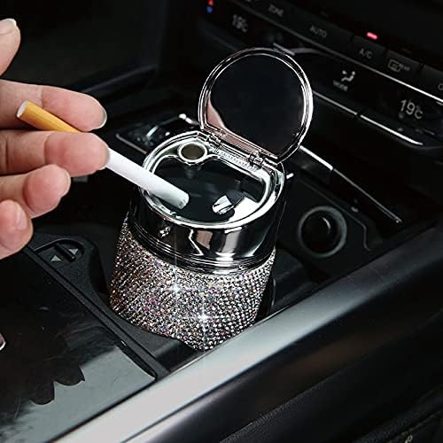 Ashtray Portable Multifunction Diamond Home with Lid Ashtray for Car Auto Accessories Decoration Home ashtrays (Color Name : Red)