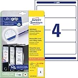 AVERY Zweckform L4761REV-20 Ordnerrücken Etiketten (120 Rückenschilder mit ultragrip, 61x192mm auf A4, wiederablösbar, breit/kurz, selbstklebend, blickdicht, bedruckbare Aufkleber) 30 Blatt, weiß