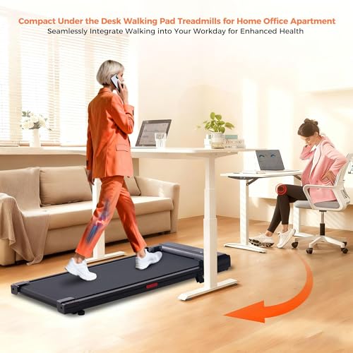 Image of Walking Pad Treadmill with Handle Bar, Portable Small Treadmill for Home