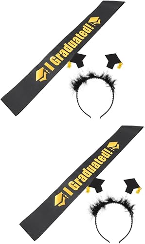 BESTOYARD 2 juegos de diadema de graduación accesorio de disfraz de graduado, tocado de graduación, regalos de graduación, mini gorras de graduado,