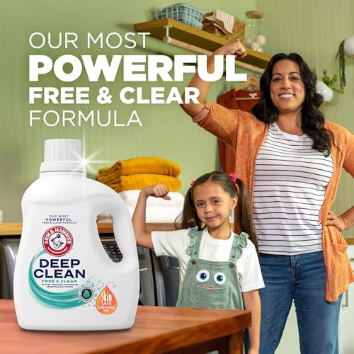 ARM & HAMMER Deep Clean Free & Clear Liquid Laundry Detergent, Free of Dyes, and Perfumes, Dermatologist Tested, 75 Fl Oz, 50 Loads - image 3