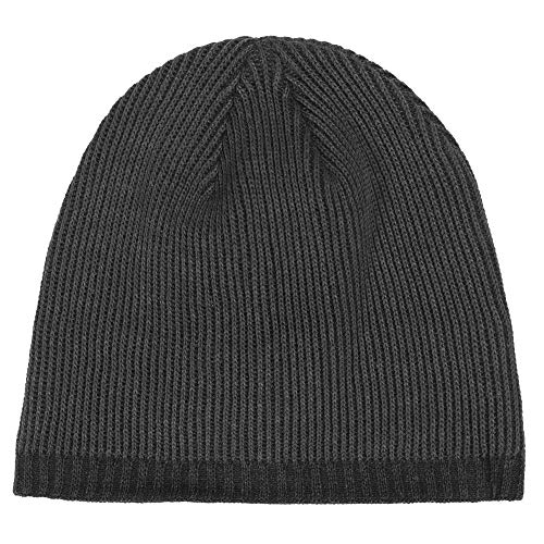 Zlyc Men Fashion Knit Fisherman Beanie Hat Winter Warm Thick Skull Cap (Plain Charcoal) #TOP3