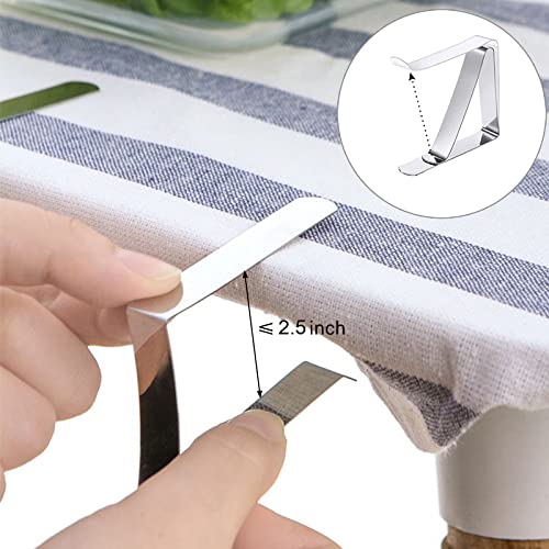 12 Pack Large Tablecloth Clips- Picnic Table Cloth Clips- Stainless Steel Table Cloth Cover Clamps- Table Clips For Restaurant Picnics Party- Large Clips Fits For 1.8” To 2.5” Thick Tables #TOP2