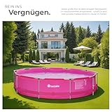 tectake® Swimming Pool, Aufstellpool Komplettset groß, Swimmingpool rund, Leichter Auf- und Abbau, Schwimmpool für Garten, Planschbecken groß Ø 360 x 76 cm - pink