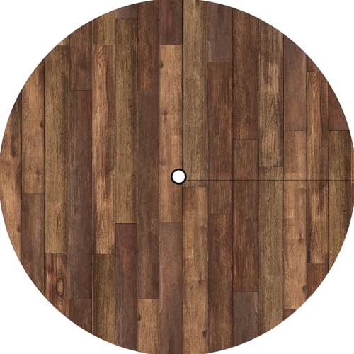 Puwurak Round Outdoor Tablecloth with Umbrella Hole Zippered Fitted Tablecloth with Elastic Wood Grain Table Cloth for Picnic Party Patio Fits 44-48" Diameter Round Tables by Puwurak - Image 2