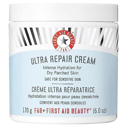 First Aid Beauty Ultra Repair Cream, Crema Hidratante Intensa Facial y Corporal Mujer de Rápida Absorción para Pieles Secas y Sensibles, 170 gr