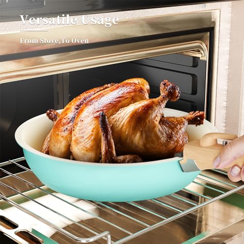ShanSon 6 Pieces Kitchen Non-Stick Cookware Sets with Removable Handle, Stackable Pots and Pans Set Nonstick for Induction Gas RVs Camping Space Saving，Green by ShanSon - Image 7