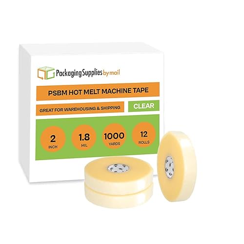 Máquina Longitud Embalaje Cinta Hotmelt 2" X 1000yards, 1.7mil 12rollos