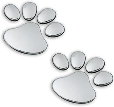 3d Bear Dog Animal Paw Foot Print Car Window Bumper Body Decal Sticker Silver