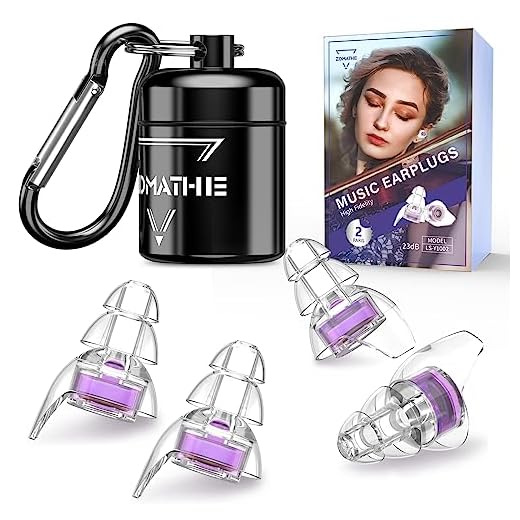 2 Pairs High Fidelity Concert Earplugs, Reusable Ear Plugs for Noise Reduction - Hearing Protection Earplugs Silicone Ear Plugs for Concert Music Festivals Nightclub and Raves Party, SNR 23dB