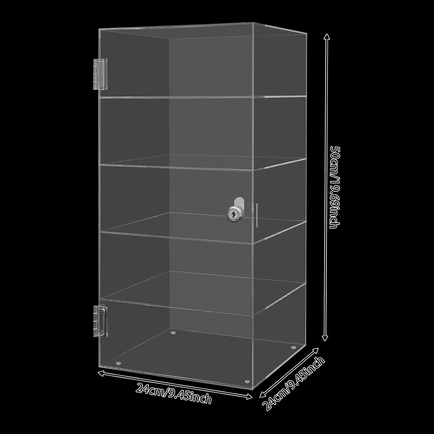 Acrylic Display Case, 5-Tier Lockable Clear Countertop Display Case, Acrylic Storage Cabinet Collectibles Showcase for Home, Office, Retail Store