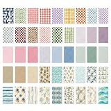 FloraVigo 90 Blatt Scrapbook Papier, Aquarelldruck, flexibles und flaches Dekorpapier im Format 20 × 14 cm, geeignet für Tagebuch, Scrapbooking, Fotoalbum-Dekoration und Journal-Collagen