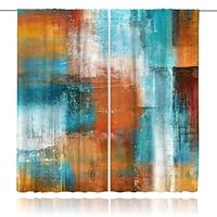 Cortinas De Ventana Turquesa Para Dormitorio, Sala De Estar, Cortinas Geométricas De Rayas Color Verde Azulado, Azul, Gris, Negro, Cortinas De Ventana Para Niños Y Niñas, Decoración Moderna De Mediados De