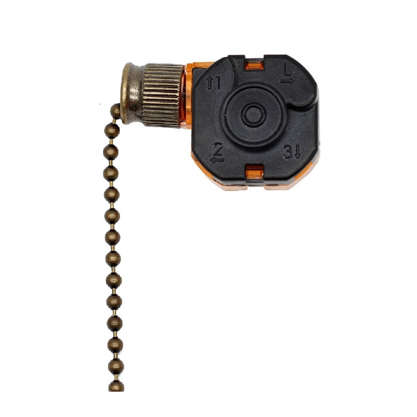 AUOQKQUT 1pc 3089B-3 3 Speed Brass 4 Wire Ceiling Fan Switch Pull Chain Control (3089B-1)