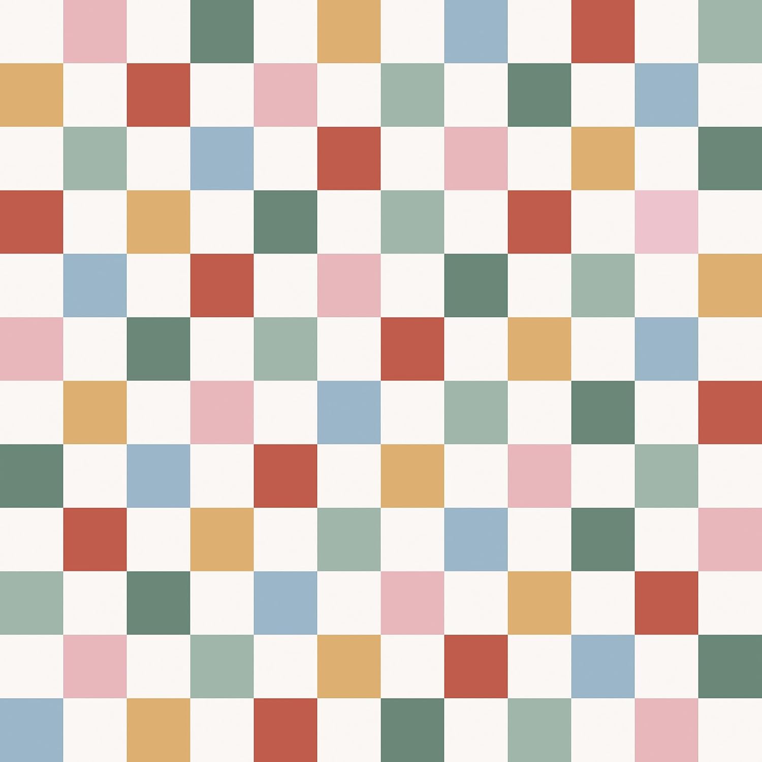 LACHEERY 17.5"x275" Retro Checkered Peel and Stick Wallpaper Checkered Contact Paper Green Pink Blue Removable Wall Paper Colorful Checkerboard Wallpaper for Bathroom Kids Bedroom Walls Cabinets Desk