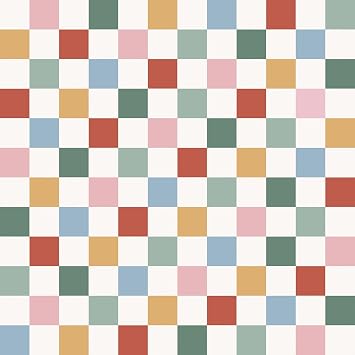 LACHEERY Colorful Checkered Wallpaper Peel and Stick Blue Green Pink Checkerboard Wallpaper Colorful Checkered Contact Paper Peel and Stick Vintage Geometric Wall Paper for Walls Cabinets 17.5"x79"