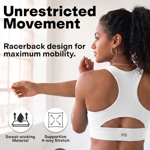 Image of POPSUGAR Sports Bras for Women - Y Back, High Neck, Strappy & Long Line Padded Racerback Bra Workout Yoga Top Racer Back Bra
