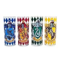 Harry Potter Silver Buffalo HP031T1 Movie 1-8 House Crests Tumbler Set, 4-Pack